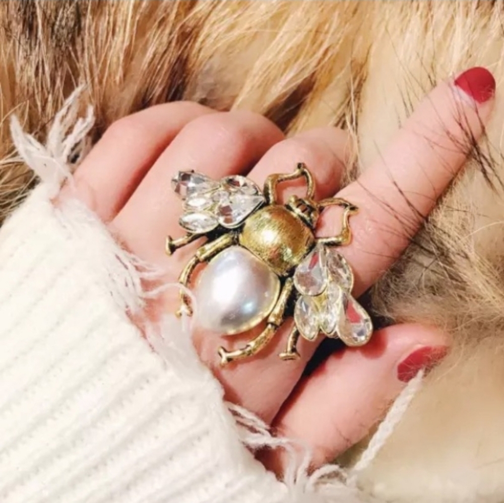 🐝 LAST ONE🐝 Super Cute Pearl Bee Bracelet & Ring Set - Picture 7 of 7